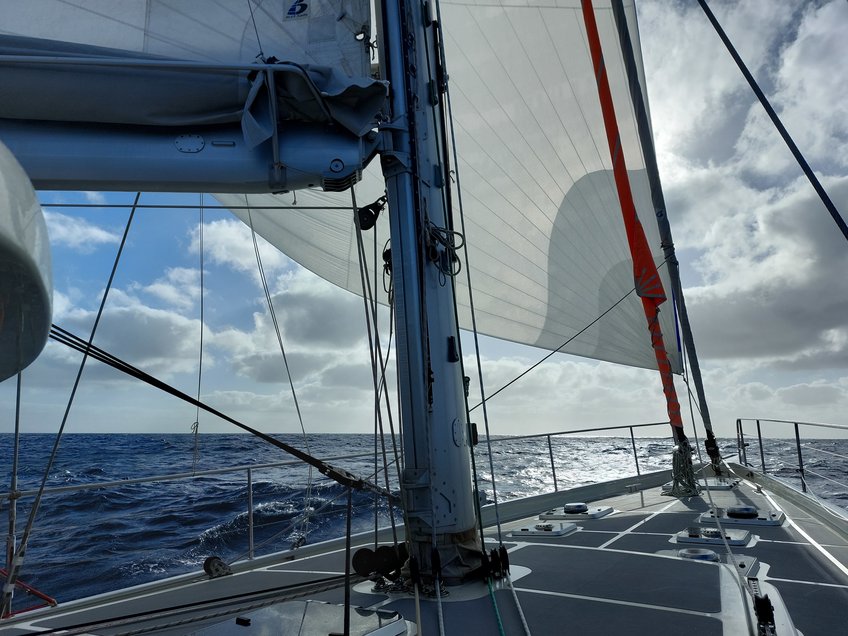 On course for the Caribbean: Lena Heins sailed across the Atlantic aboard the S/Y Eugen Seibold. The 22-meter ocean-going yacht was designed in 2018 for the purpose of conducting marine and climate research. 