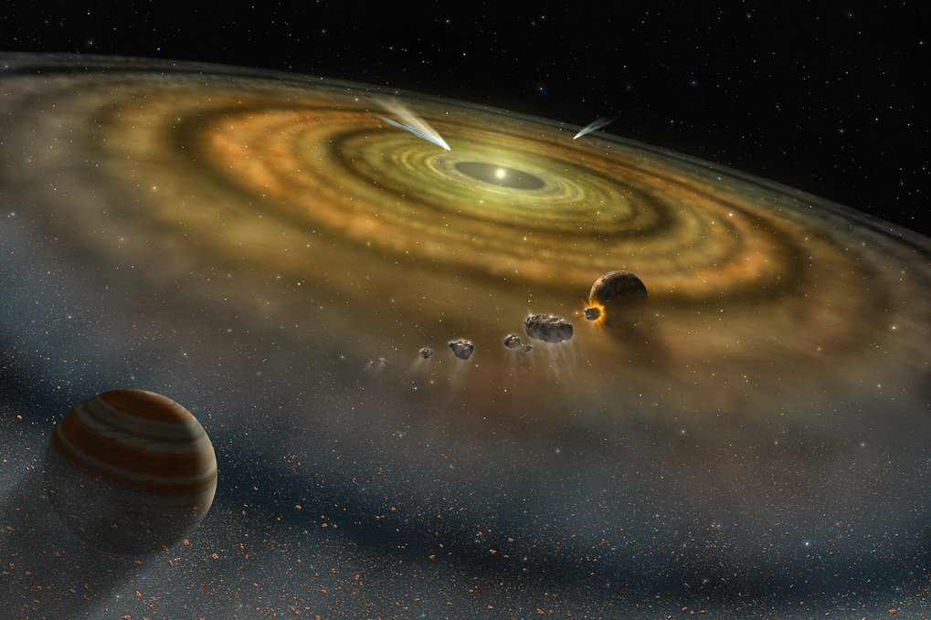 die Umlaufbahnen von Planeten und Asteroiden in unserem Sonnensystem