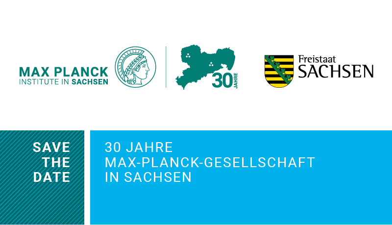 A composite picture showing the logos of the Max Planck Society and the Free State of Saxony, with the words 