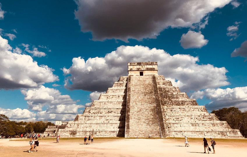 El Castillo, also known as the Temple of Kukulcan, is among the largest structures at Chichén Itzá and its architecture reflects its far-flung political connections.